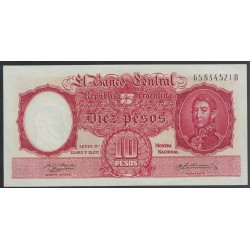 B1957 10 Pesos Leyes 12.962 y 13.571 1957 UNC