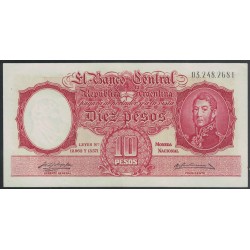 B1958 10 Pesos Leyes 12.962 y 13.571 1957 UNC