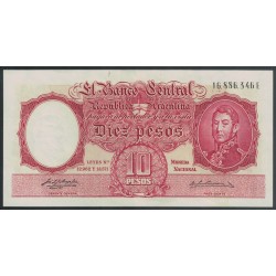 B1959 10 Pesos Leyes 12.962 y 13.571 1958 Filigrana B