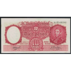 B1970 10 Pesos Leyes 12.962 y 13.571 1961 UNC