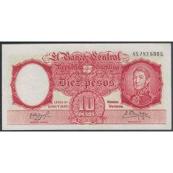 B1972 10 Pesos Leyes 12.962 y 13.571 1962 UNC