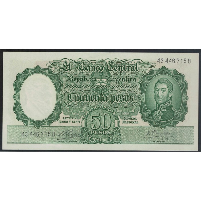 B2001 50 Pesos Leyes 12.962 y 13.571 1960 UNC