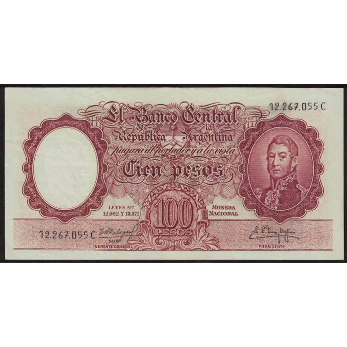 B2060 100 Pesos Leyes 12.962 y 13.571 1962