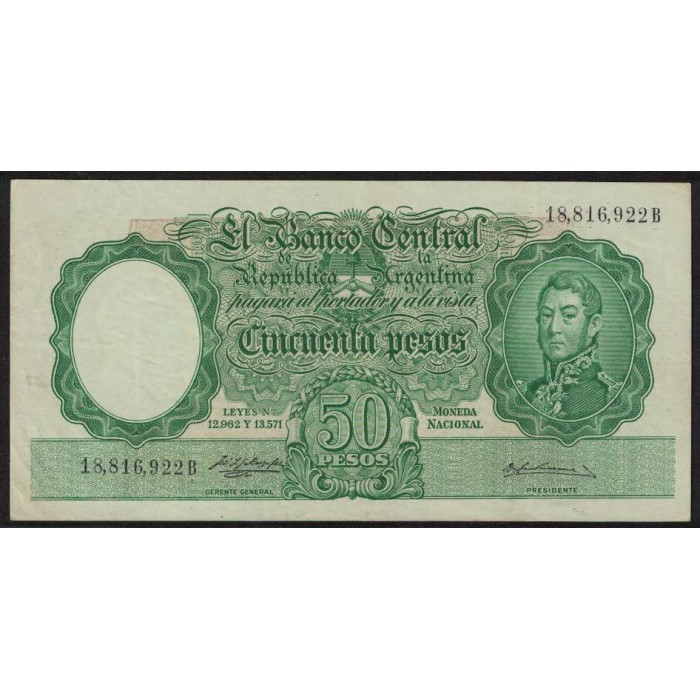 B1994 50 Pesos Leyes 12.962 y 13.571 1958