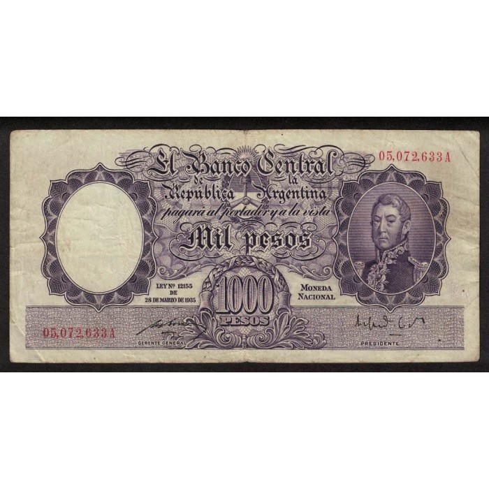B2132 1000 Pesos Ley 12155 1951
