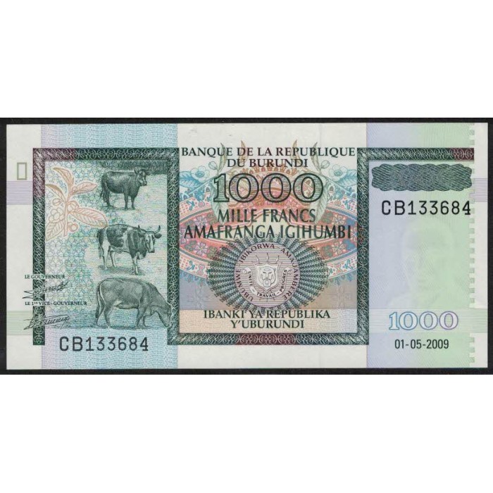 Burundi P39e 1000 Francos 2009 UNC