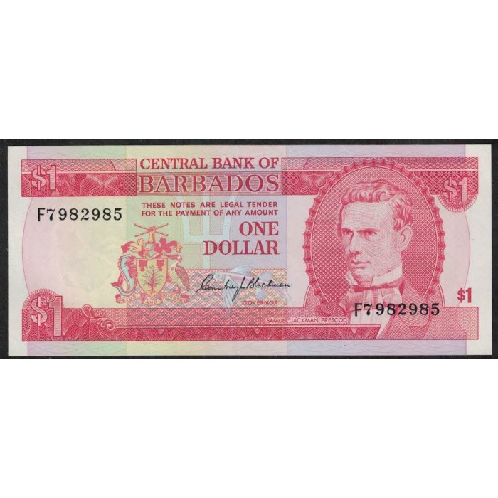 Barbados P29a 1 Dollar 1973 UNC