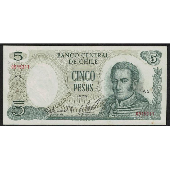 Chile P149a 5 Pesos 1975