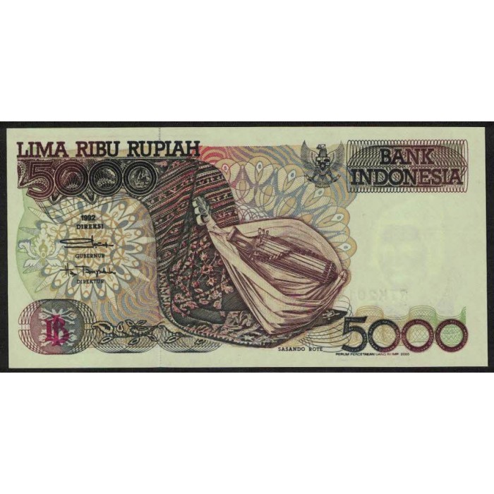 Indonesia P130a 5000 Rupias 1992 UNC