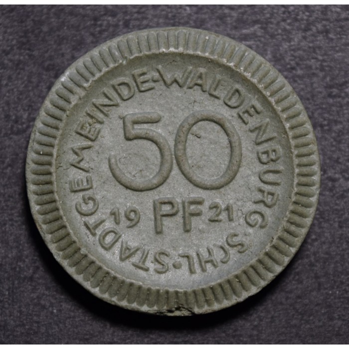 Alemania Reich 50 Pfenning 1921 de Ceramica UNC
