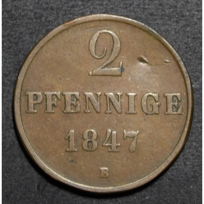 Alemania Hannover 2 Pfenning 1847 KM202.1