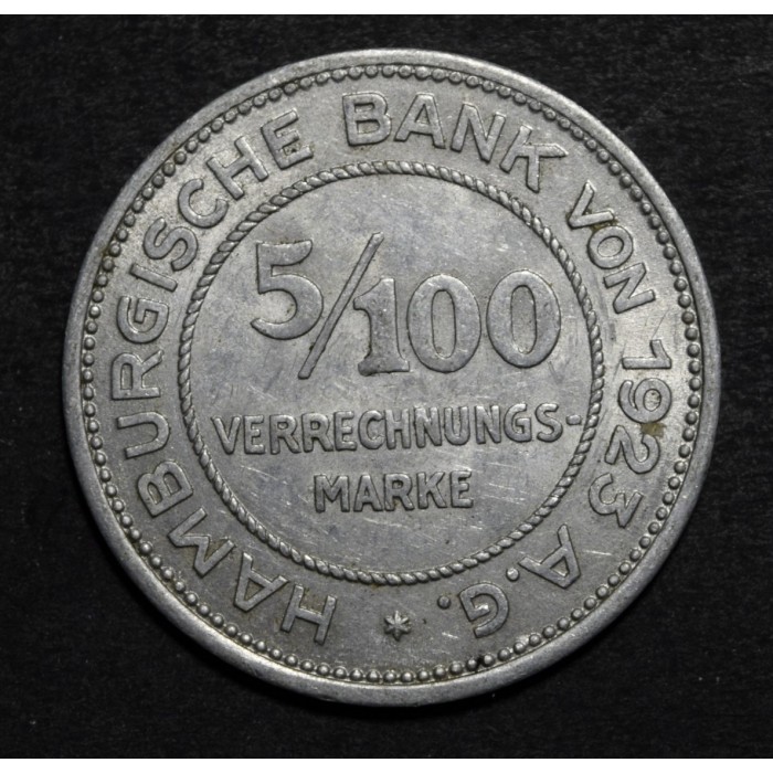 Alemania Hamburg 5/100 Marco 1923
