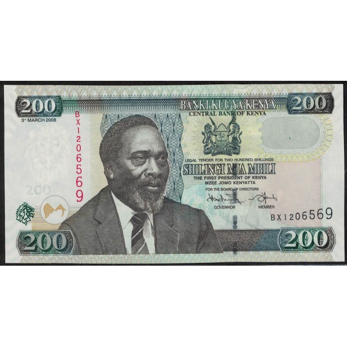 Kenia P49c 200 Shillings 2008 UNC