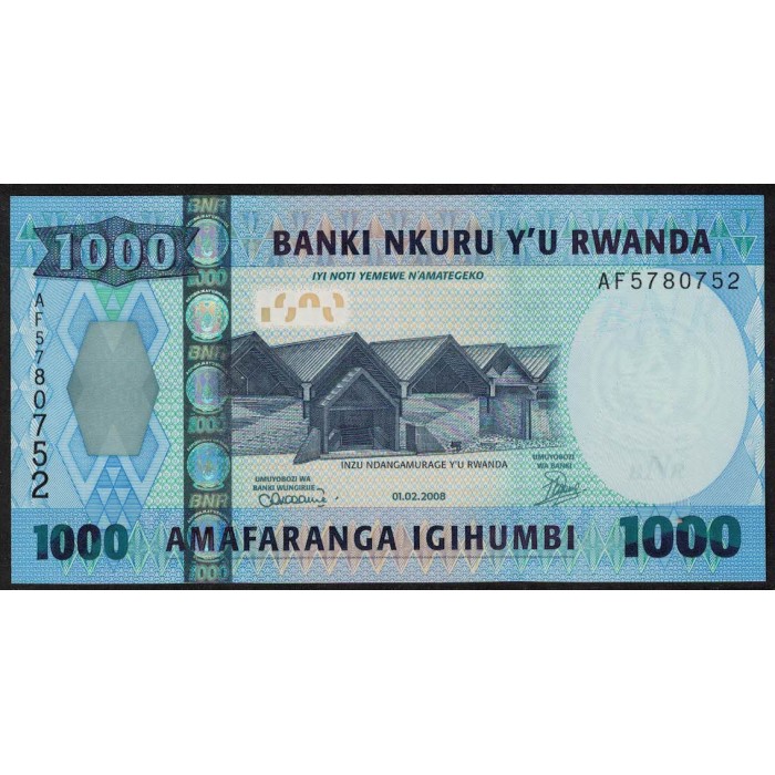 Ruanda P35 1000 Francos 2008 UNC