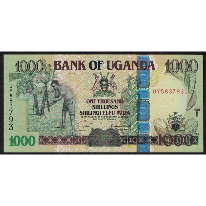 Uganda P43a 1000 Shillings 2005 UNC