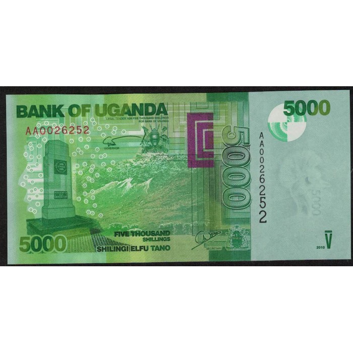 Uganda P51 5000 Shillings 2010 UNC