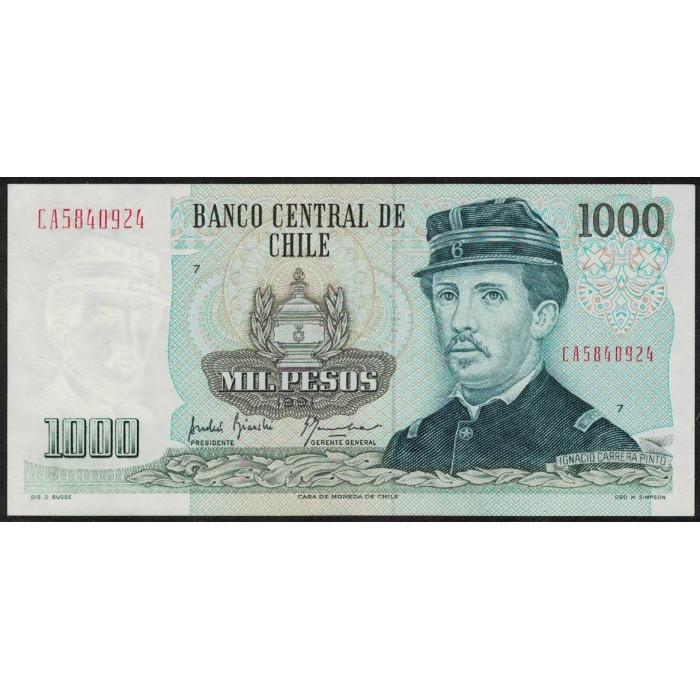 Chile P154e 1000 Pesos 1991