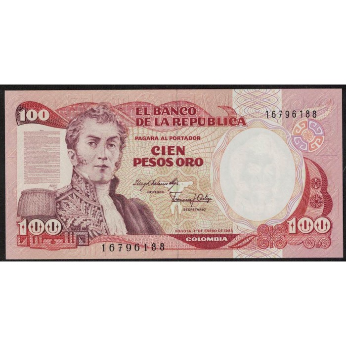 Colombia P426a 100 Pesos Oro 1983 UNC