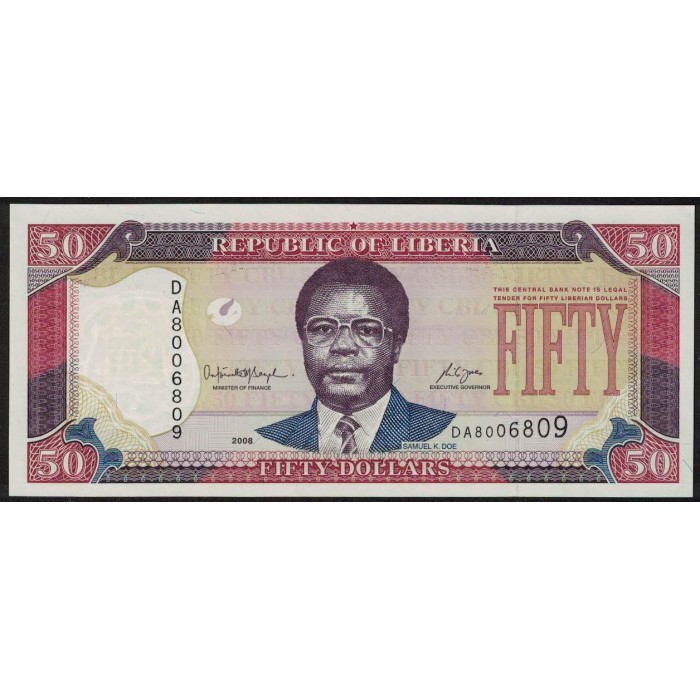 Liberia P29c 50 Dolares 2008 UNC