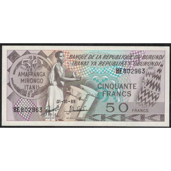 Burundi P28c 50 Francos 1989