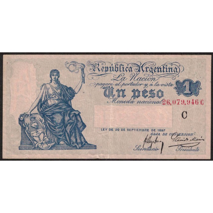 B1551 1 Peso Caja de Conversion C 1922