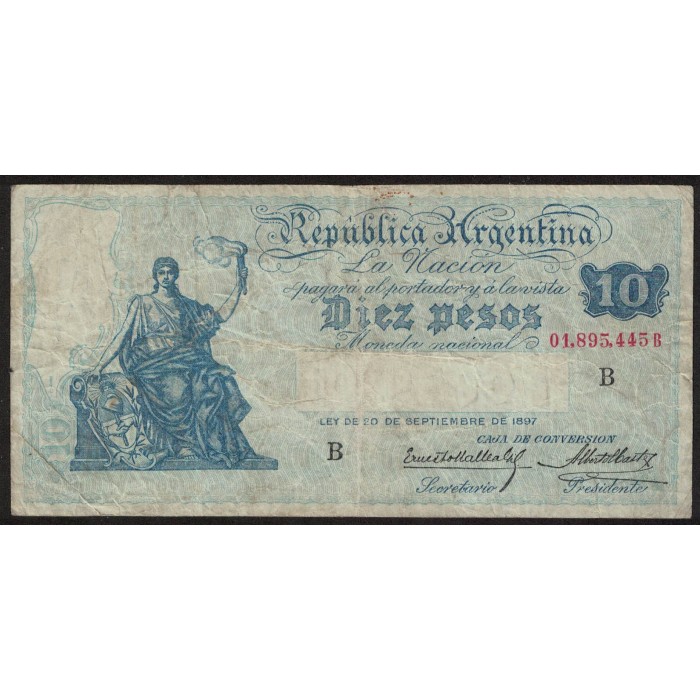 B1626 10 Pesos Caja de Conversion B 1926