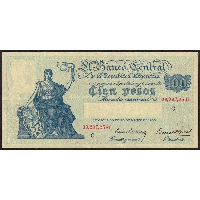 B1897 100 Pesos Progreso Ley 12.155 C 1941