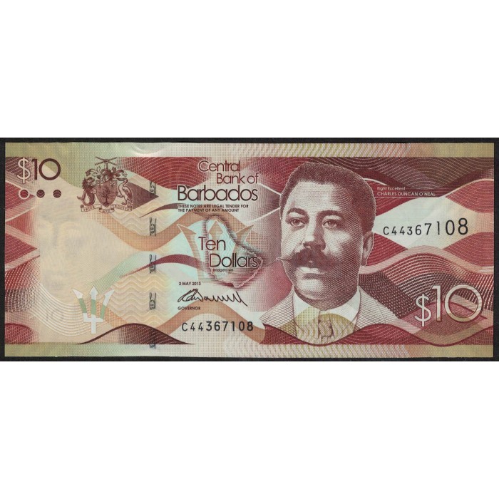 Barbados P75 10 Dolares 2013 UNC