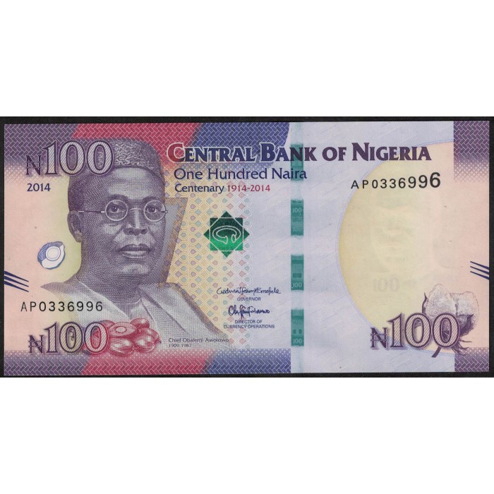 Nigeria 100 Naira 2014 UNC