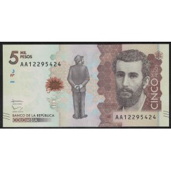Colombia 5000 Pesos 2015 UNC