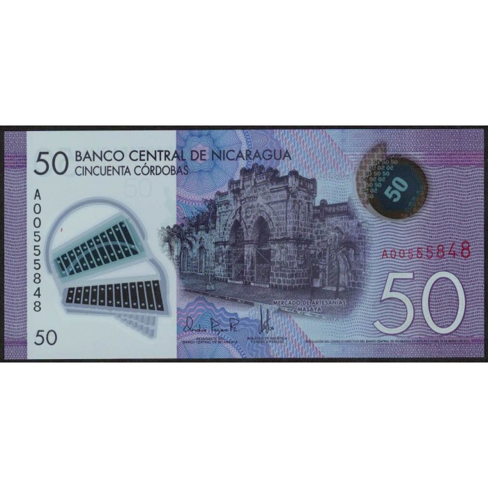 Nicaragua 50 Cordobas 2014 Polimero UNC