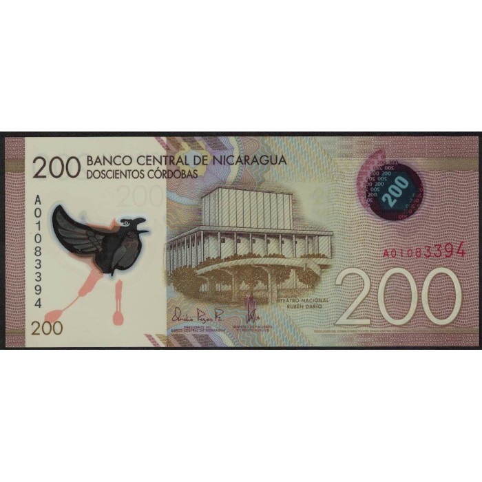 Nicaragua 200 Cordobas 2014 Polimero UNC