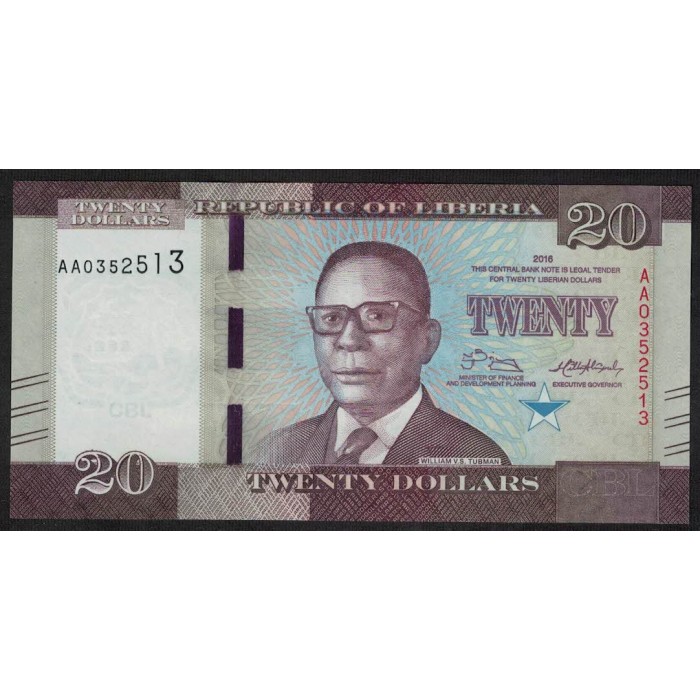 Liberia 20 Dolares 2016 UNC
