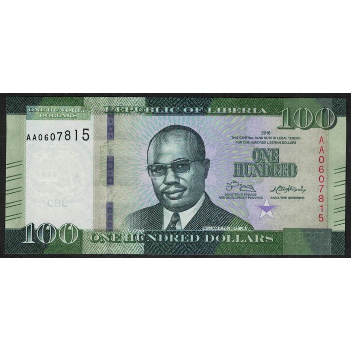 Liberia 100 Dolares 2016 UNC