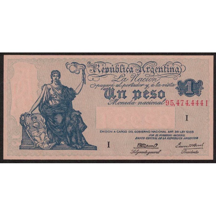 B1825a 1 Peso Progreso Ley 12.155 I 1944