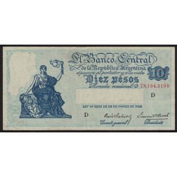 B1883 10 Pesos Progreso Ley 12.155 D 1941