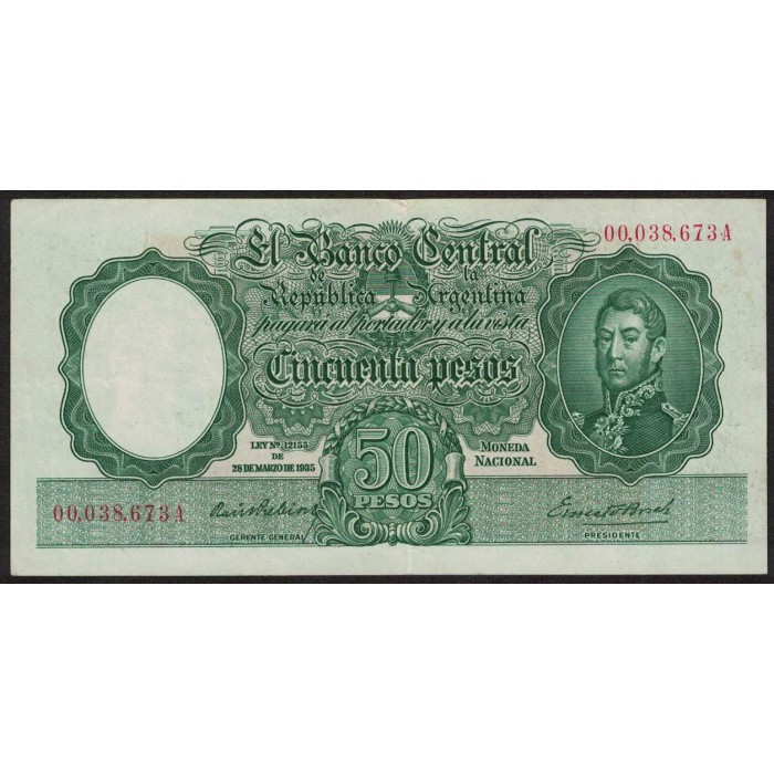 B1974 50 Pesos Ley 12.155 A 1942