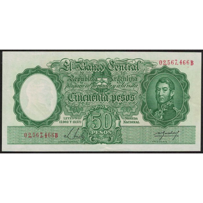 B1991 50 Pesos Leyes 12.962 y 13.571 B 1955