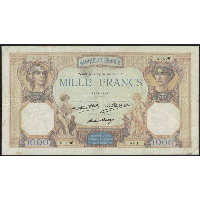 Francia P79b 1000 Francos 1931
