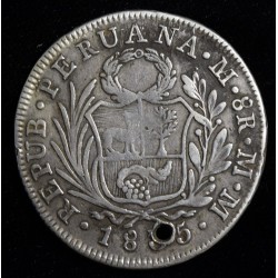 Peru 8 Reales 1835 MM Ceca Lima KM142.3