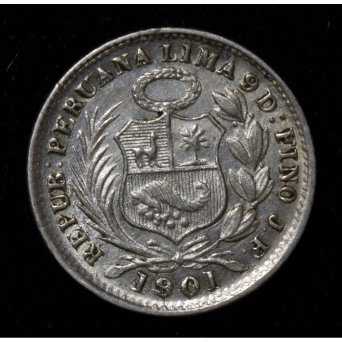 Peru 1/2 Dinero 1901/891 JF KM206.2