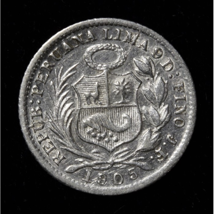 Peru 1/2 Dinero 1905/895 JF KM206.2