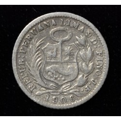 Peru 1/2 Dinero 1906/1806 JF KM206.2
