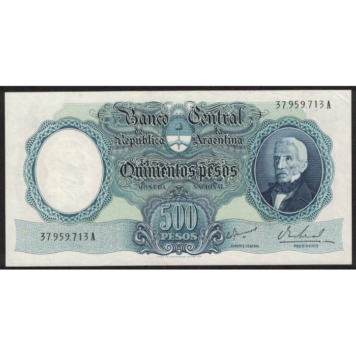 B2122 500 Pesos Moneda Nacional A 1967 UNC