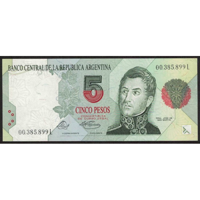 B3025 5 Pesos Convertibles L 1994 UNC