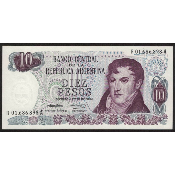 B2353 REPOSICION 10 Pesos 1973/74 F1 UNC