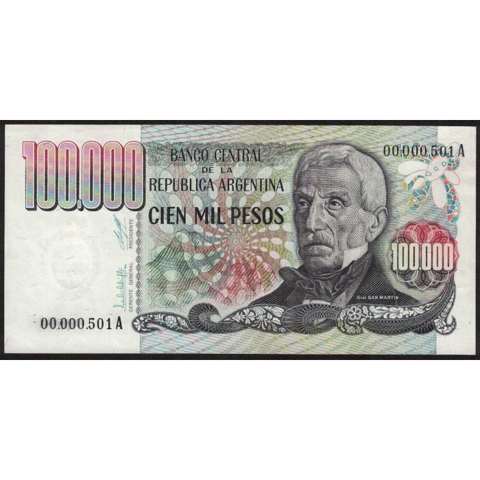 B2502 100.000 Pesos A 1979 Numeracion Baja UNC