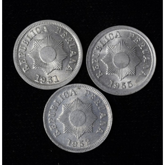 Peru KM228 2 Centavos Zink 1951/1952/1955 UNC