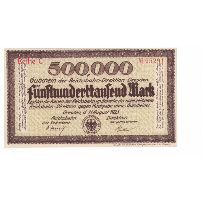 Alemania 500.000 Marcos 1923 UNC