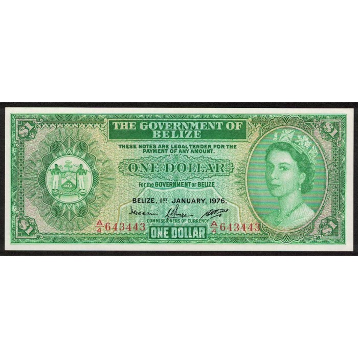 Belize P33c 1 Dollar 1976 UNC